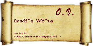 Orsós Véta névjegykártya